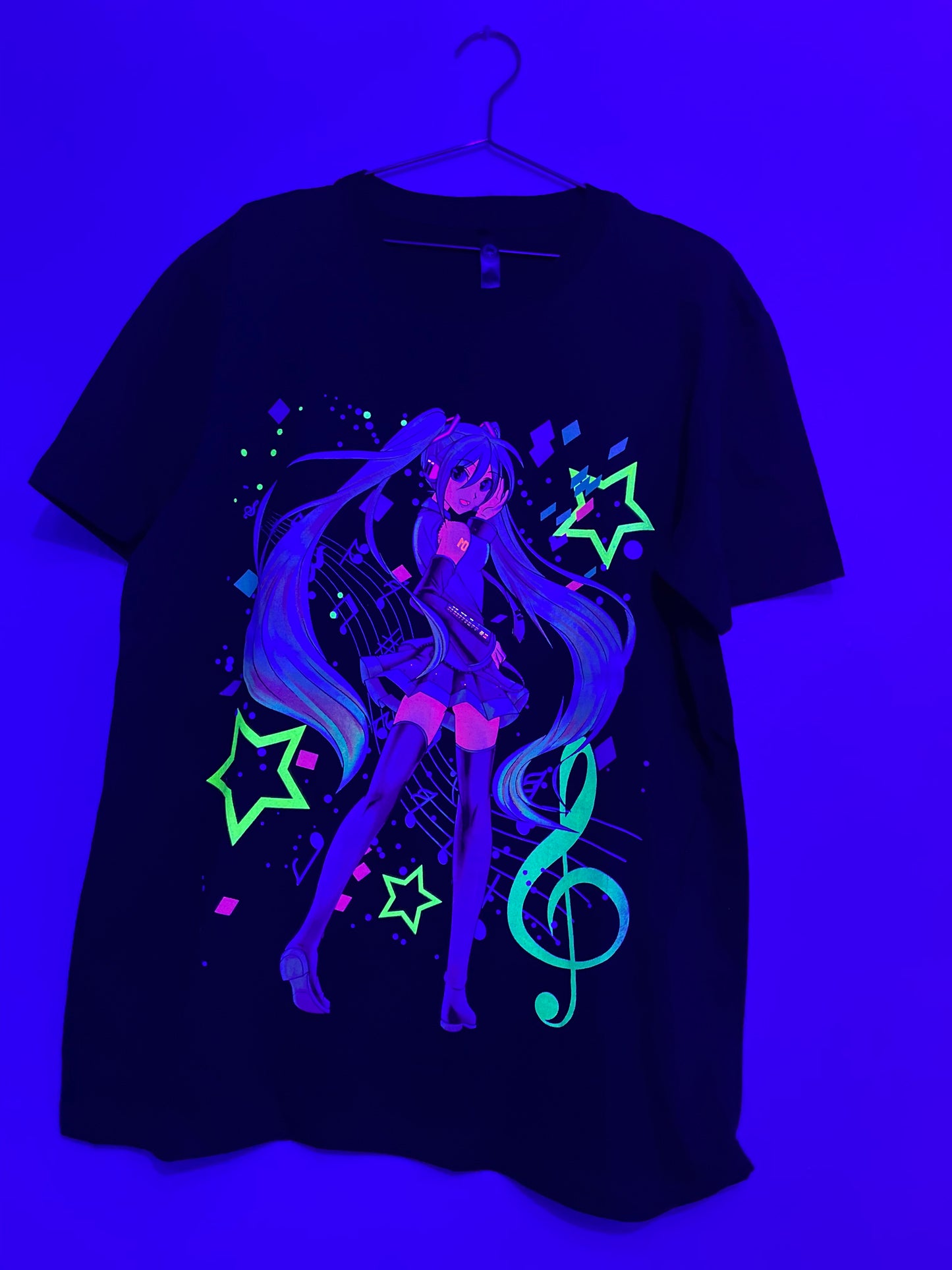 Miku Hatsune Neon T-Shirt (Front & Back Print)
