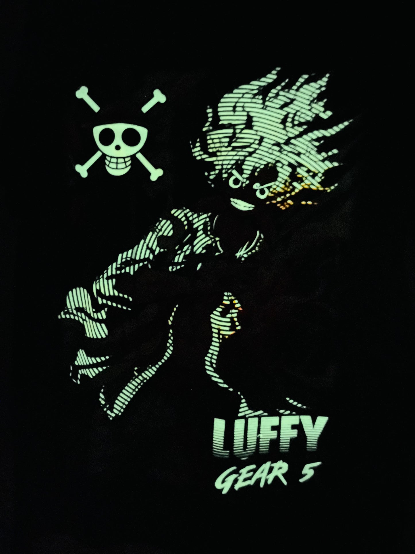 Luffy Gear 5 One Piece Neon Tee & Glows in the Dark