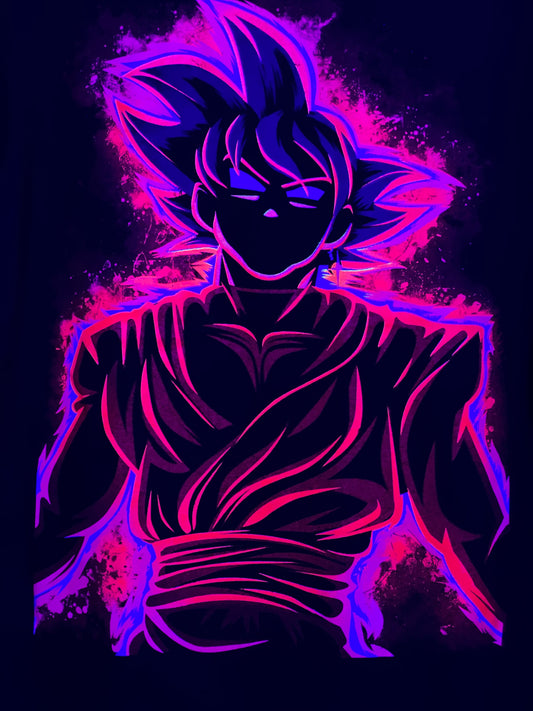 Goku Black Neon Tee 🔥 Neon T-Shirt (Front & Back Print)