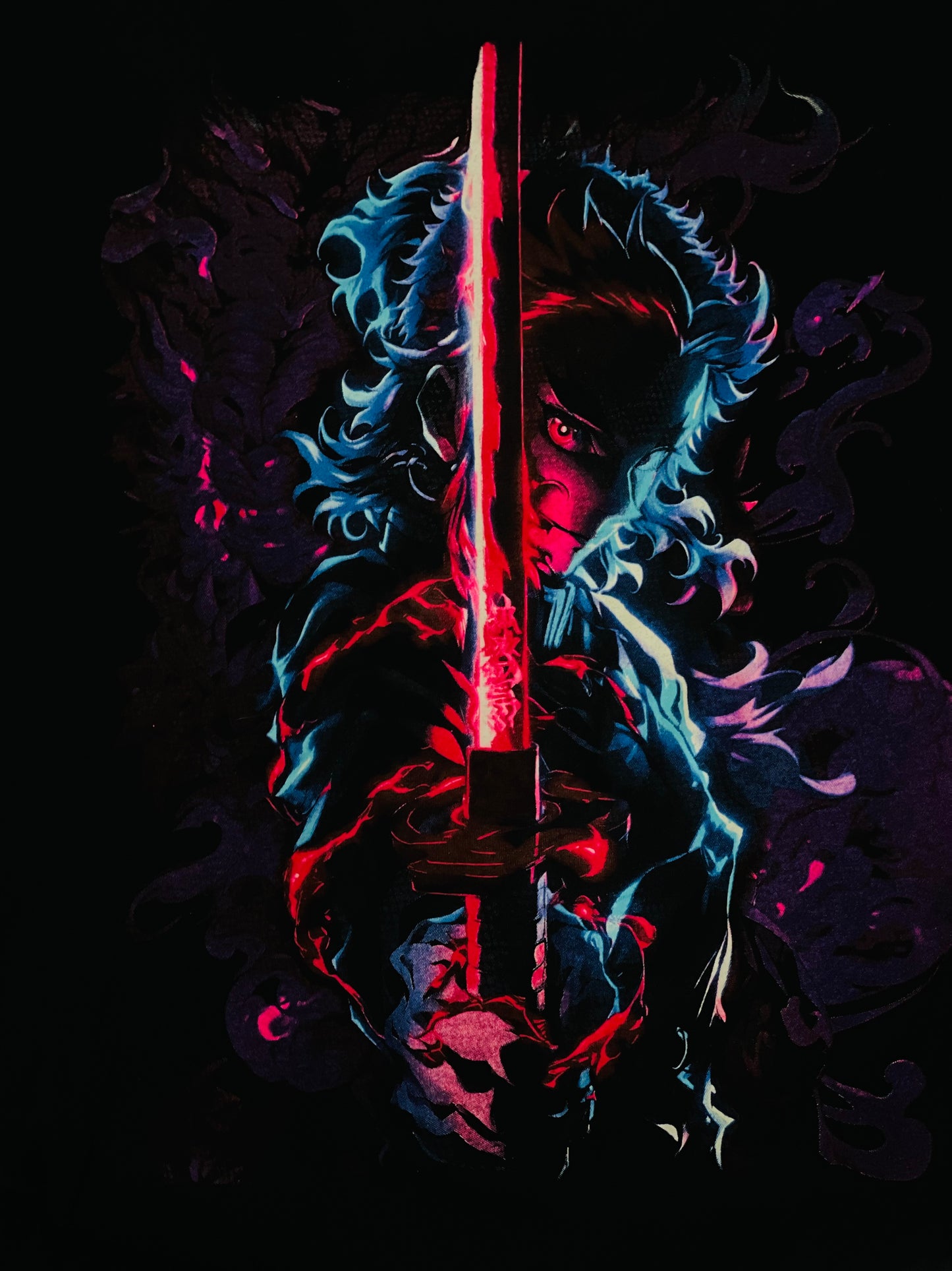 Giyu Tomioka (Demon Slayer) Neon T-Shirt (Front & Back Print)