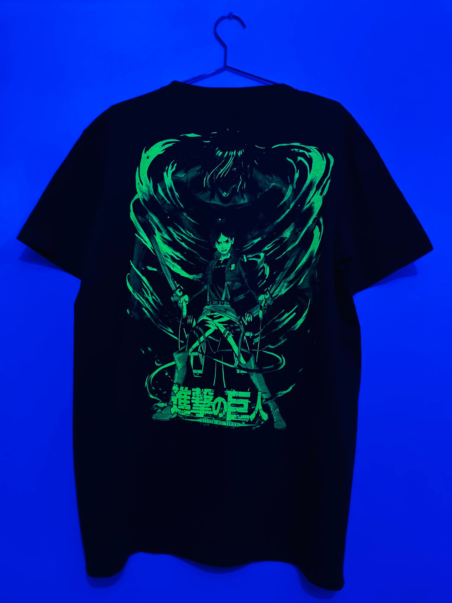 Eren Yeager Attack On Titan Neon T-Shirt (Front & Back Print)