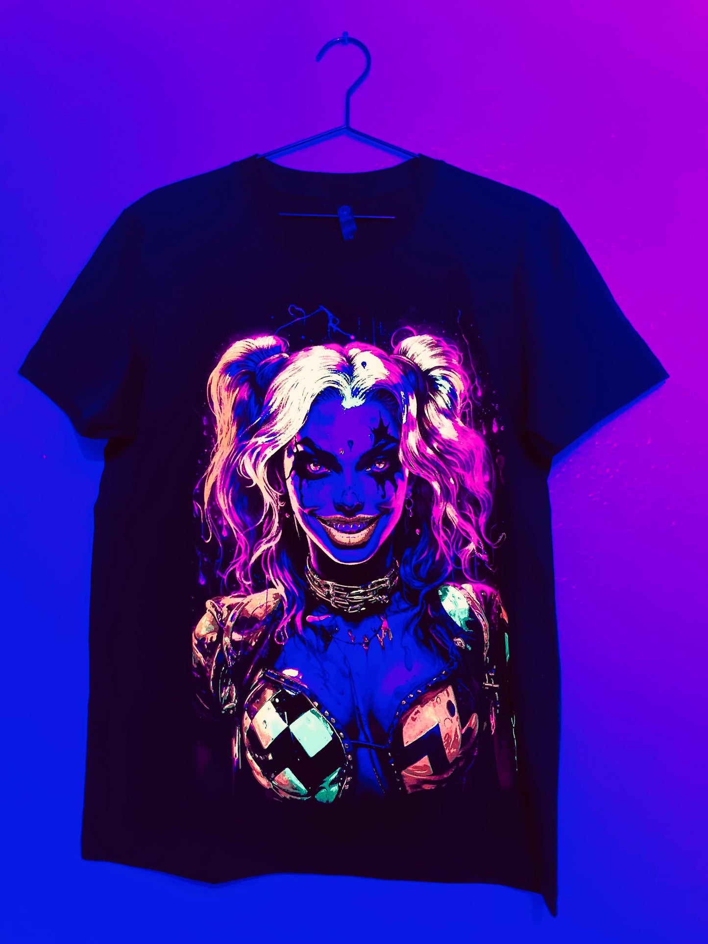 Harley Quinn Neon T-Shirt (Front & Back Print)