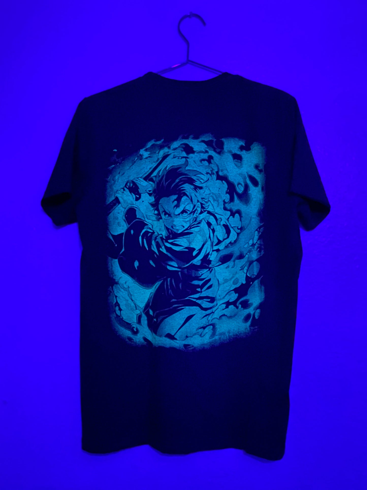 Tanjiro Demon Slayer 🩸🌸 Neon T-Shirt (Front & Back Print)