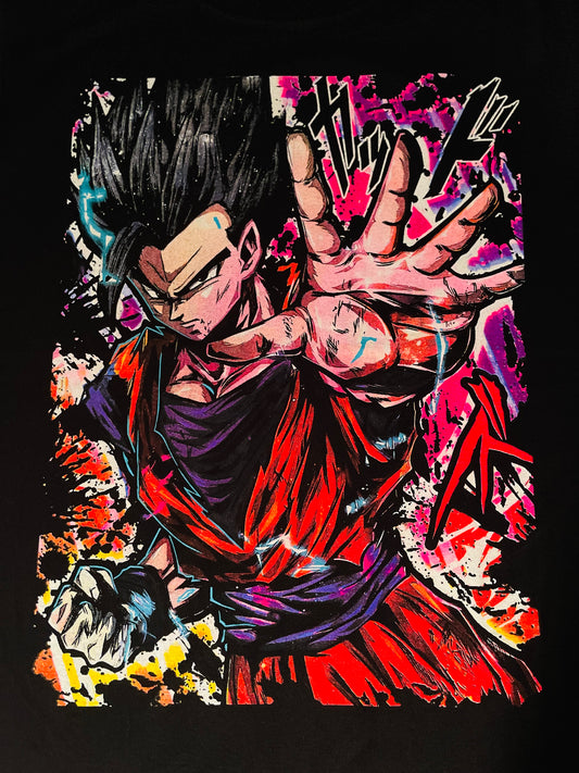 Power Up Ultimate Gohan aka Mystic Gohan Neon T-Shirt (Front & Back Print)