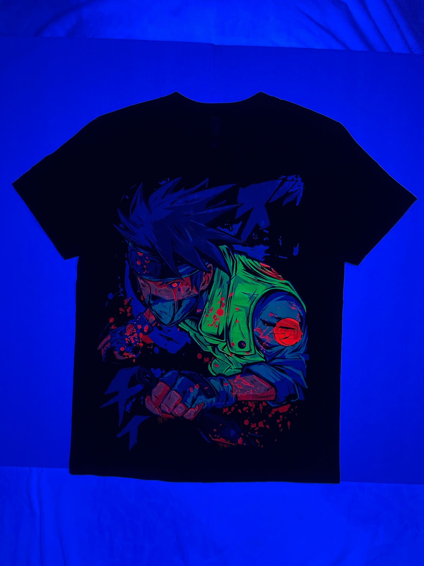 Kakashi Sensei The Copy Ninja T-Neon Shirt (Front & Back Print)