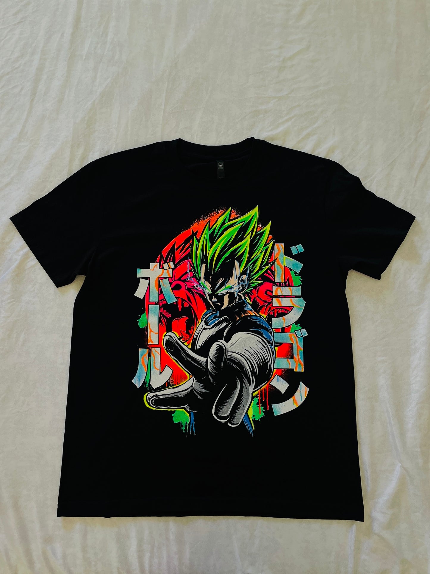 Prince of Saiyans Vegeta Broly inspired Great Ape Form Dragon Ball Z Vibrant Neón T-Shirt (Front & Back Print)