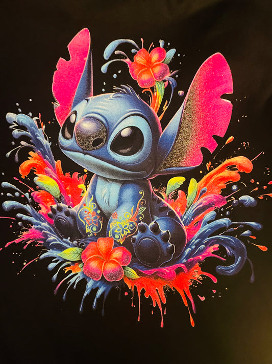 Stitch Tropical 🌴 UV Neon Tee (front print only)