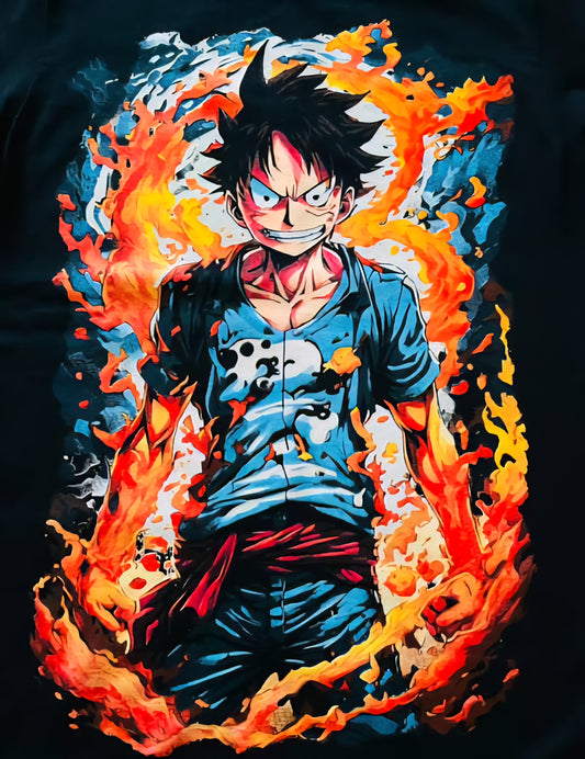 Luffy 2nd Gear 🔥 Neon T-Shirt (Front & Back Print)