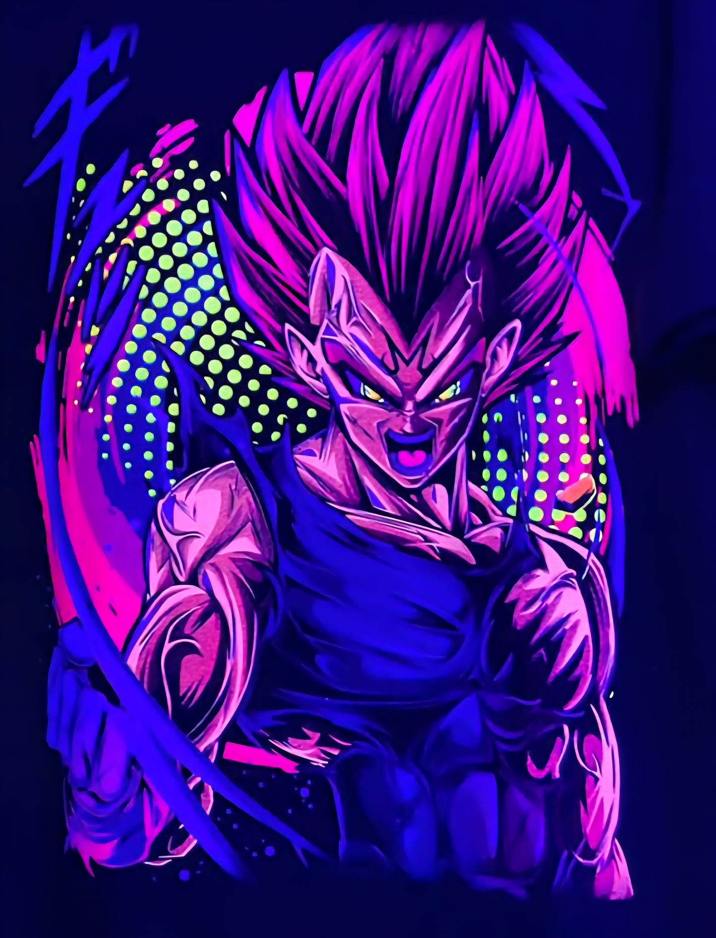Majin Vegeta Neon Tee Neon T-Shirt (Front & Back Print)